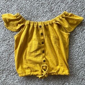 Madewell Yellow Cropped Blouse